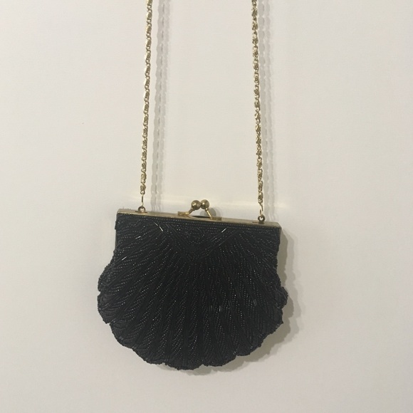 Black Beaded Formal Event Purse - Picture 1 of 5